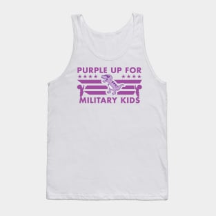 Purple Up For Military Kids Military Child Month dinosaur Tank Top